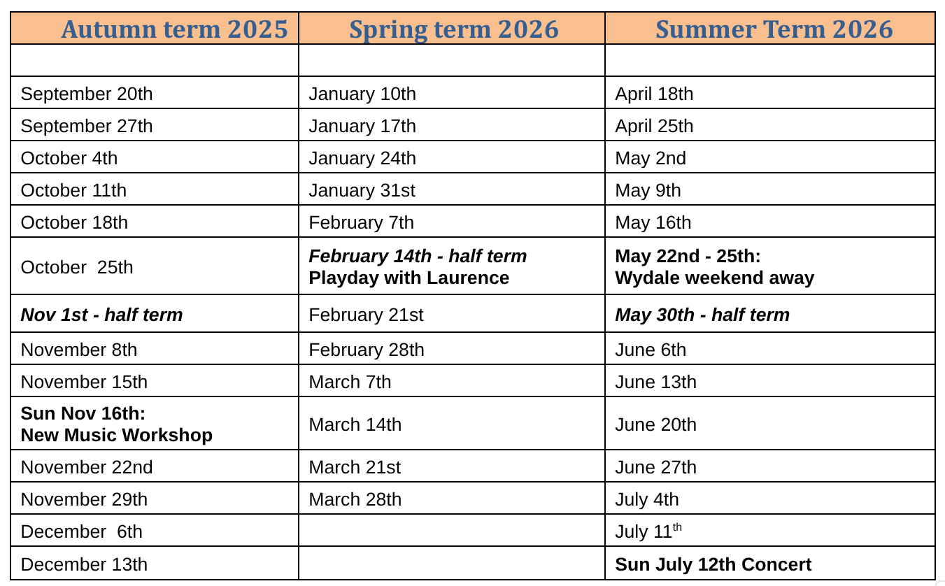 Term Dates, 2025 - 2026