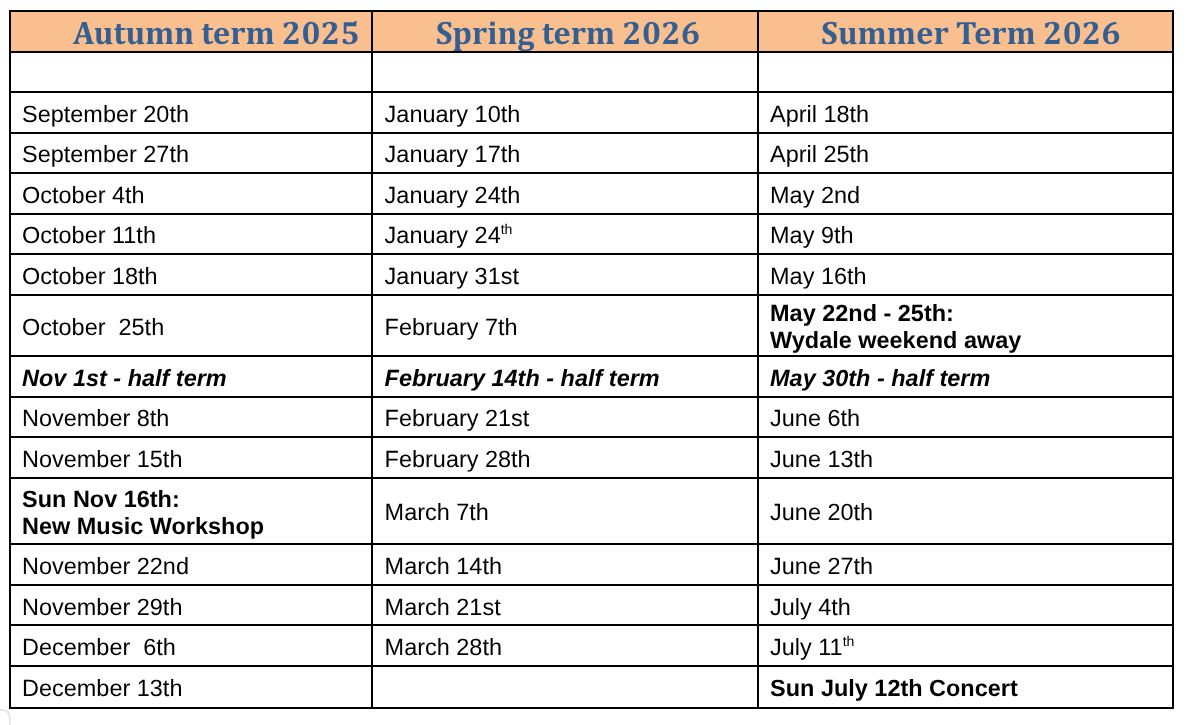 Term Dates, 2025 - 2026